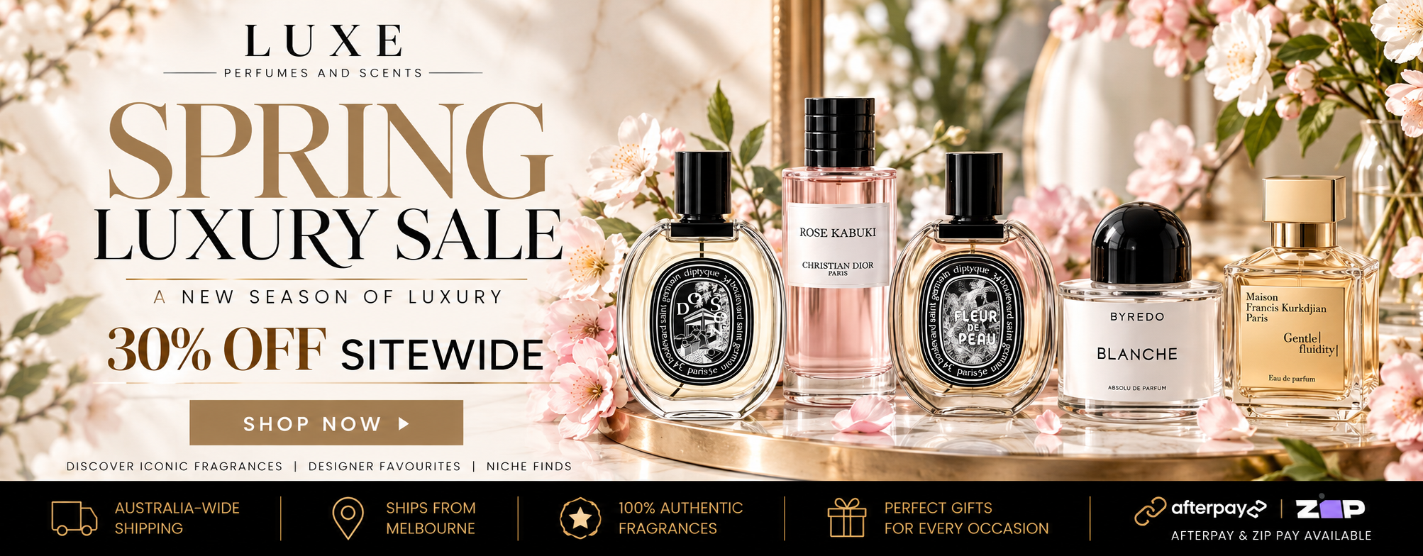 Luxe Perfumes and Scents Australia Spring Sale 30% off